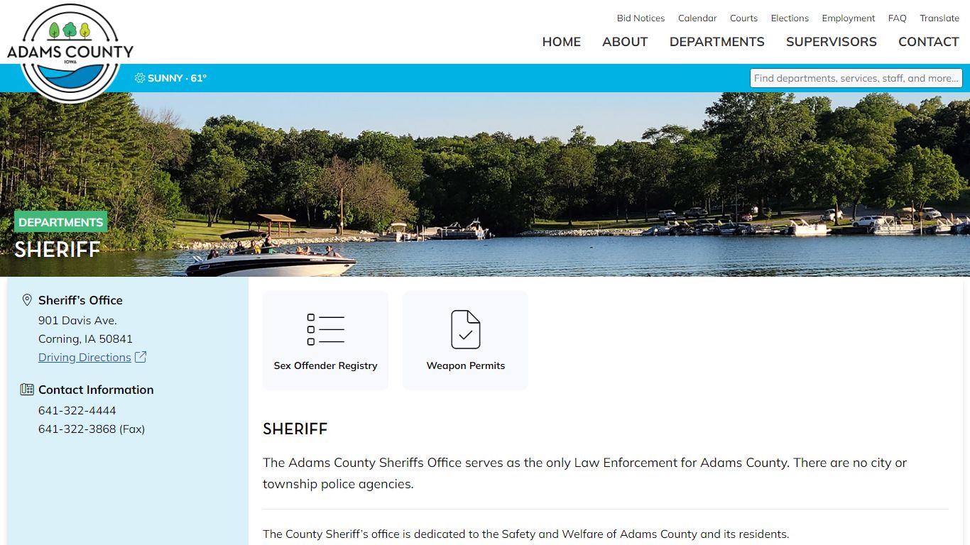 Sheriff's Office - Adams County Government - Iowa