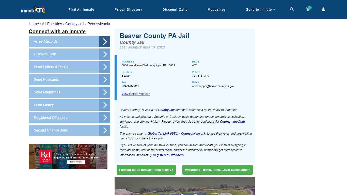 Beaver County PA Jail - Inmate Locator - Aliquippa, PA