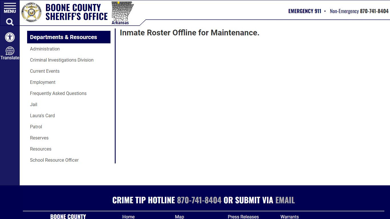 Inmate Roster - Boone County Sheriff AR