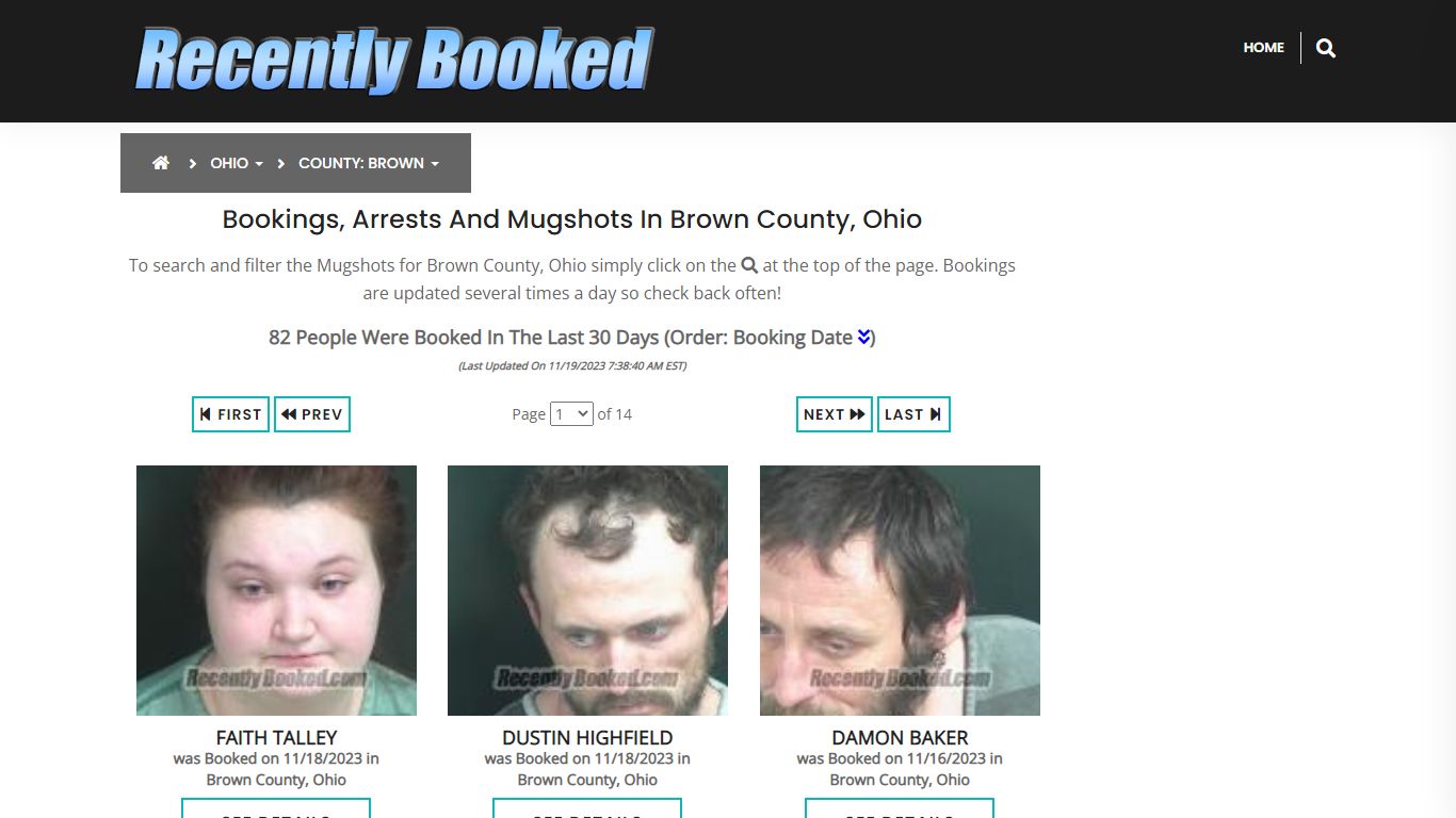Recent bookings, Arrests, Mugshots in Brown County, Ohio - Recently Booked