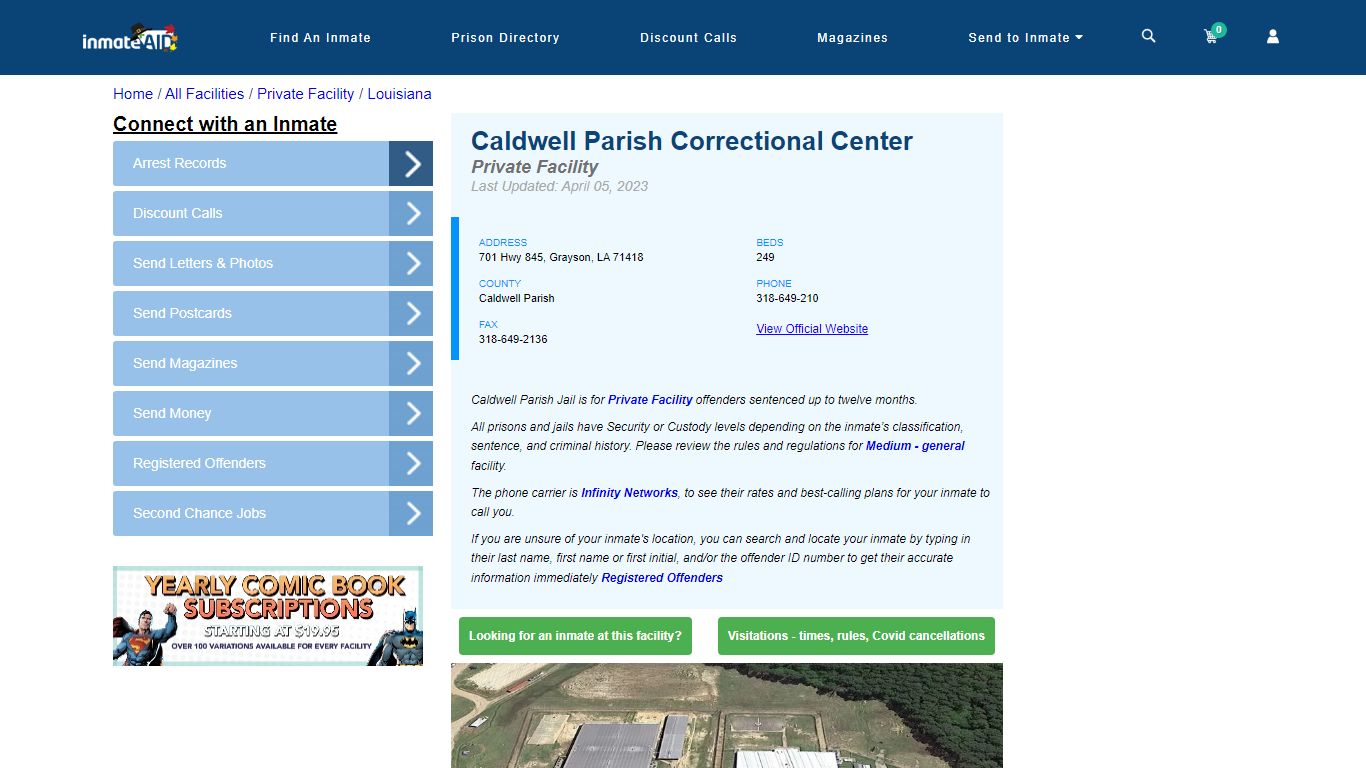Caldwell Parish Correctional Center - Inmate Search - Grayson, LA