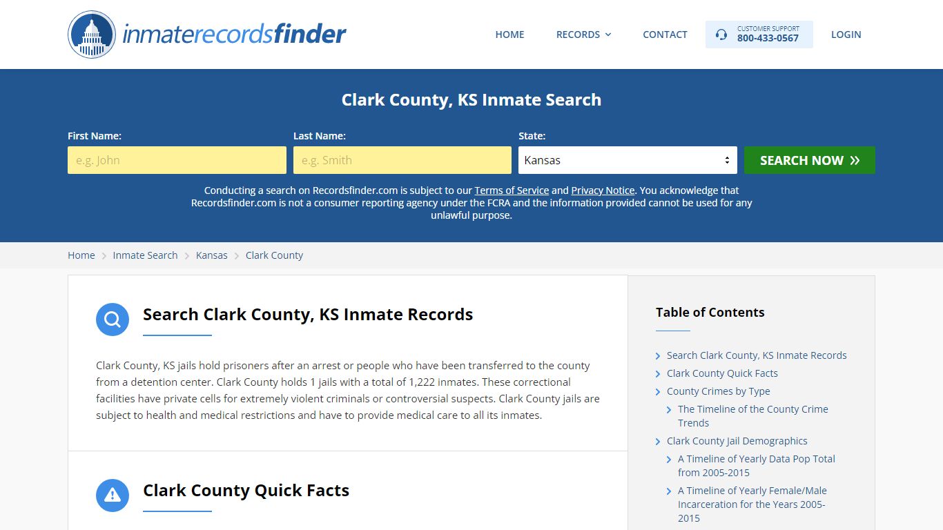 Clark County, KS Inmate Lookup & Jail Records Online