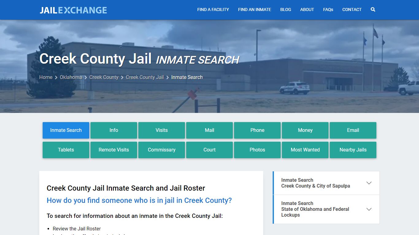 Inmate Search: Roster & Mugshots - Creek County Jail, OK