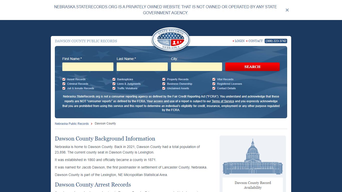 Dawson County Arrest, Court, and Public Records | StateRecords.org
