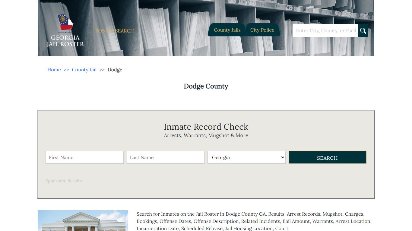 Dodge County | Georgia Jail Inmate Search