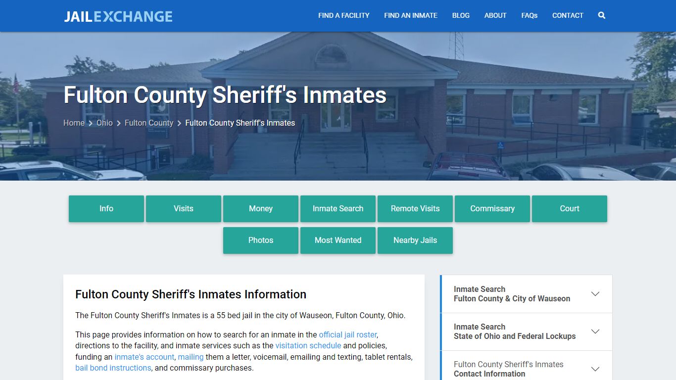 Fulton County Sheriff's Inmates, OH Inmate Search, Information