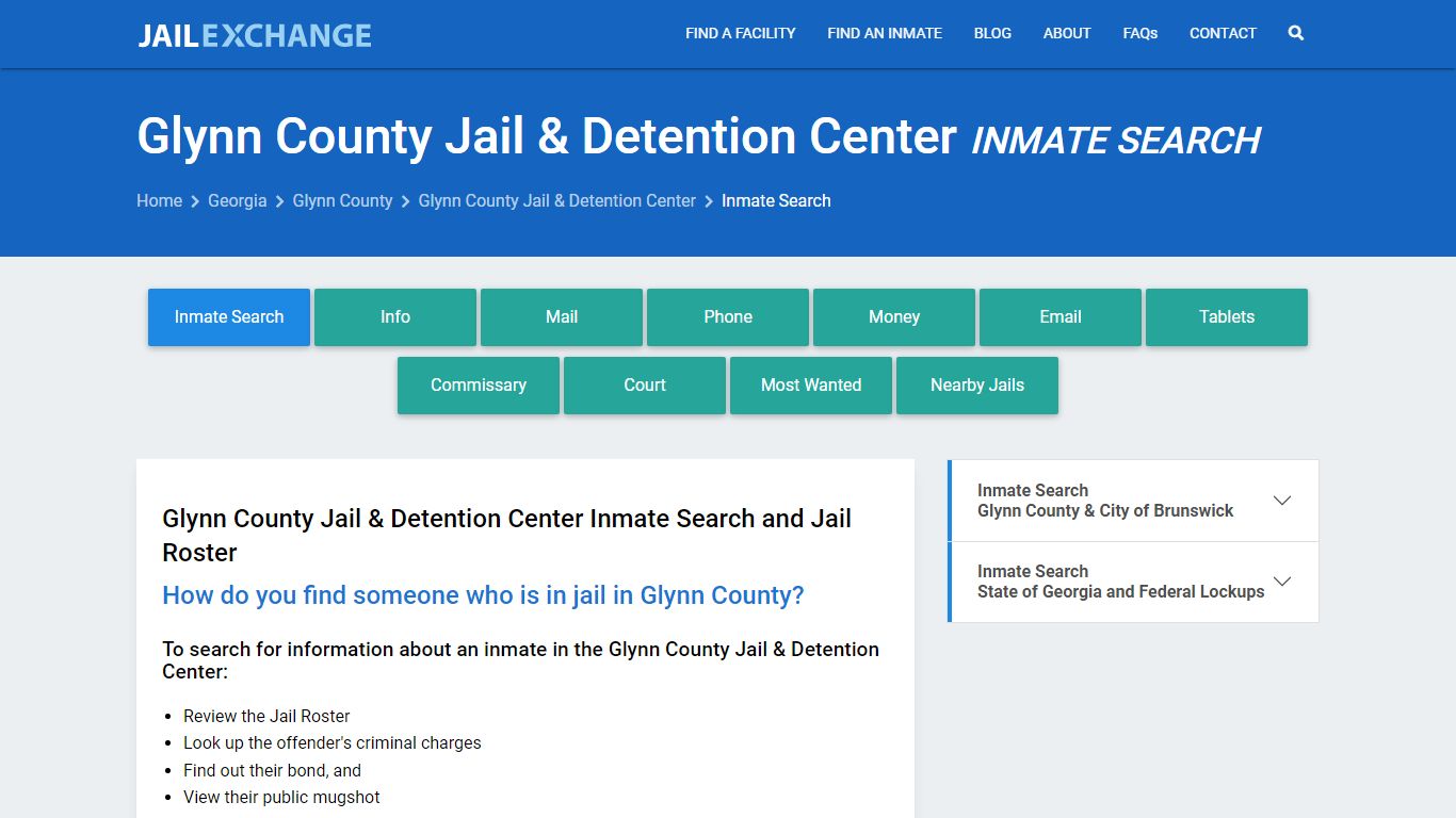 Glynn County Jail & Detention Center Inmate Search