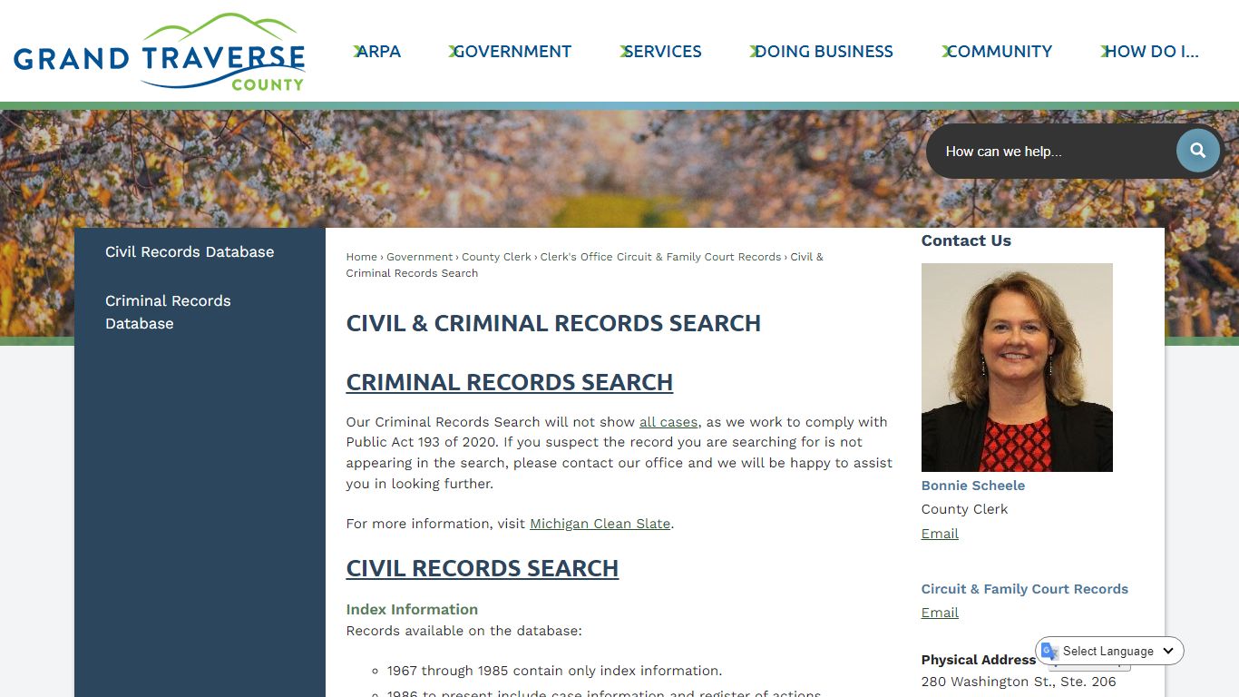 Civil & Criminal Records Search | Grand Traverse County, MI