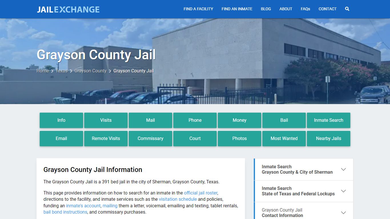 Grayson County Jail, TX Inmate Search, Information