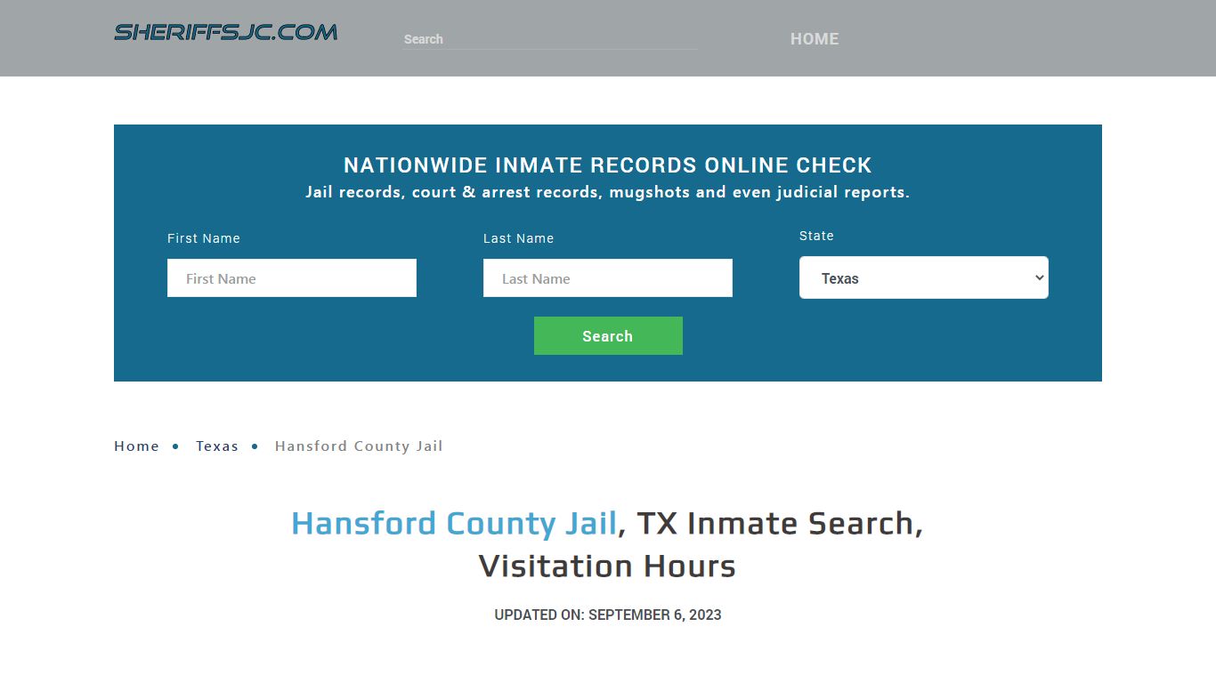 Hansford County Jail, TX Inmate Search, Visitation Hours