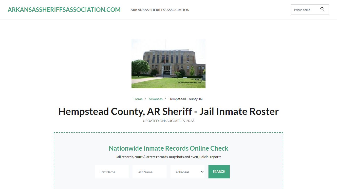 Hempstead County, AR Sheriff - Jail Inmate Roster