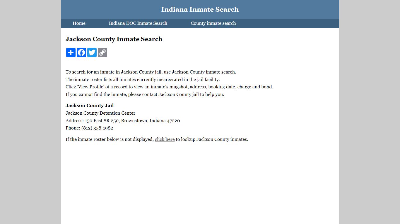 Jackson County Inmate Search