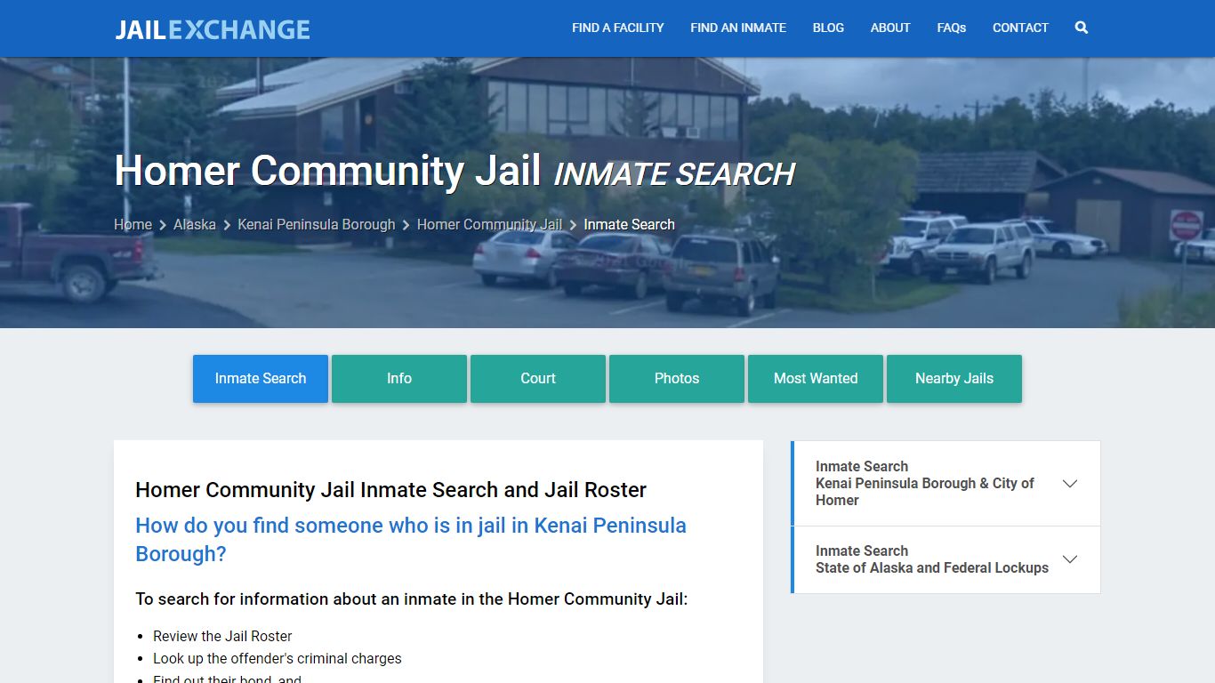 Inmate Search: Roster & Mugshots - Homer Community Jail, AK