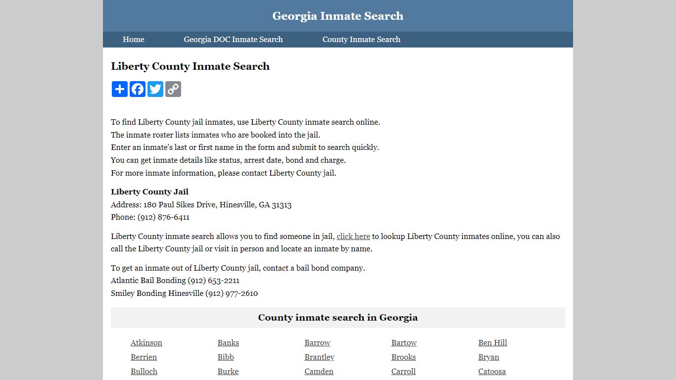 Liberty County Inmate Search