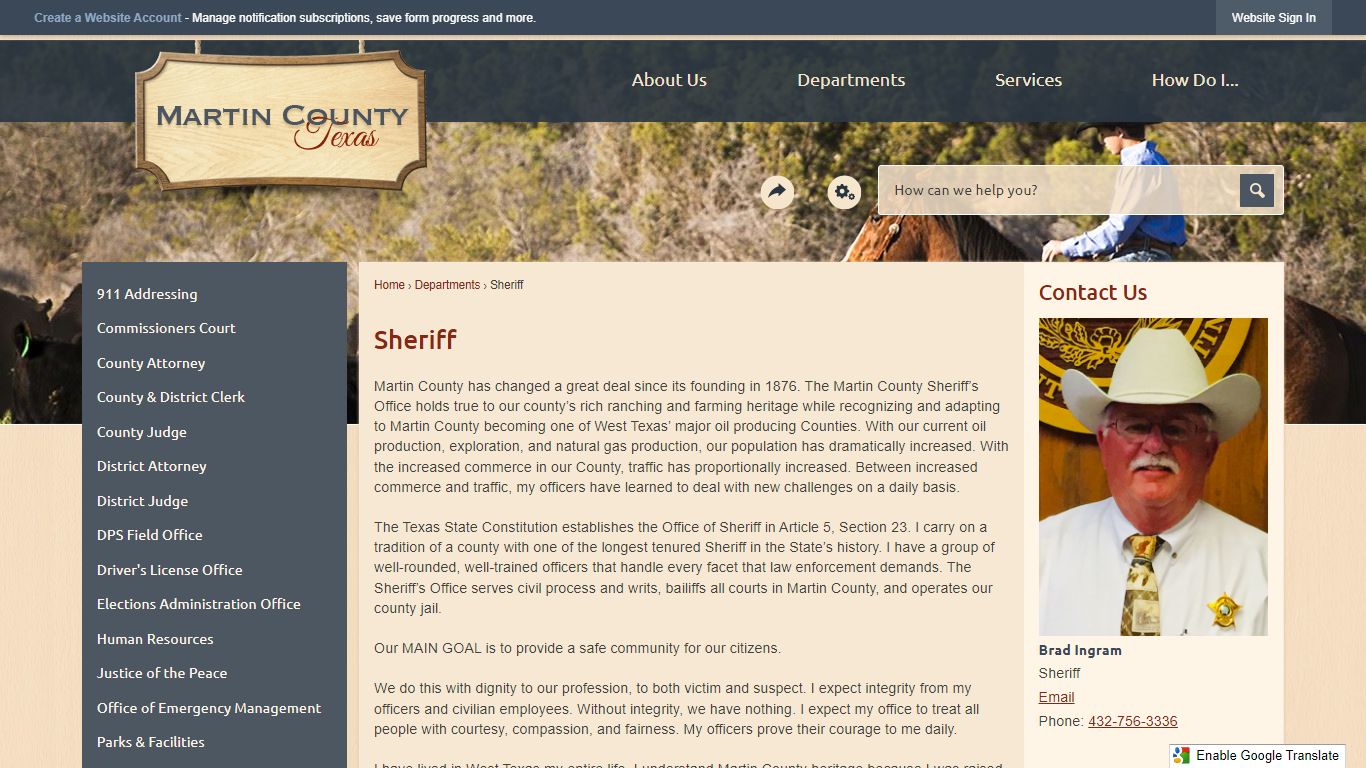 Sheriff | Martin County