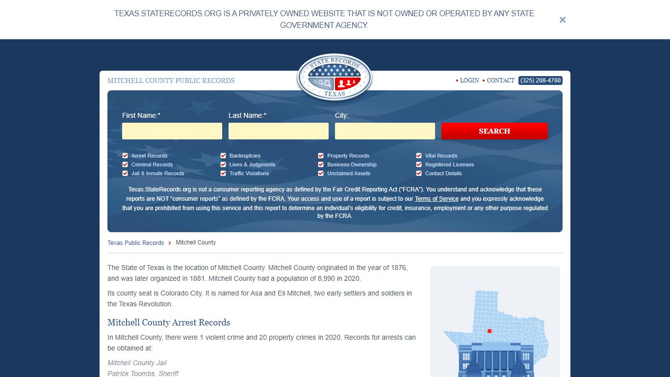 Mitchell County Arrest, Court, and Public Records | StateRecords.org