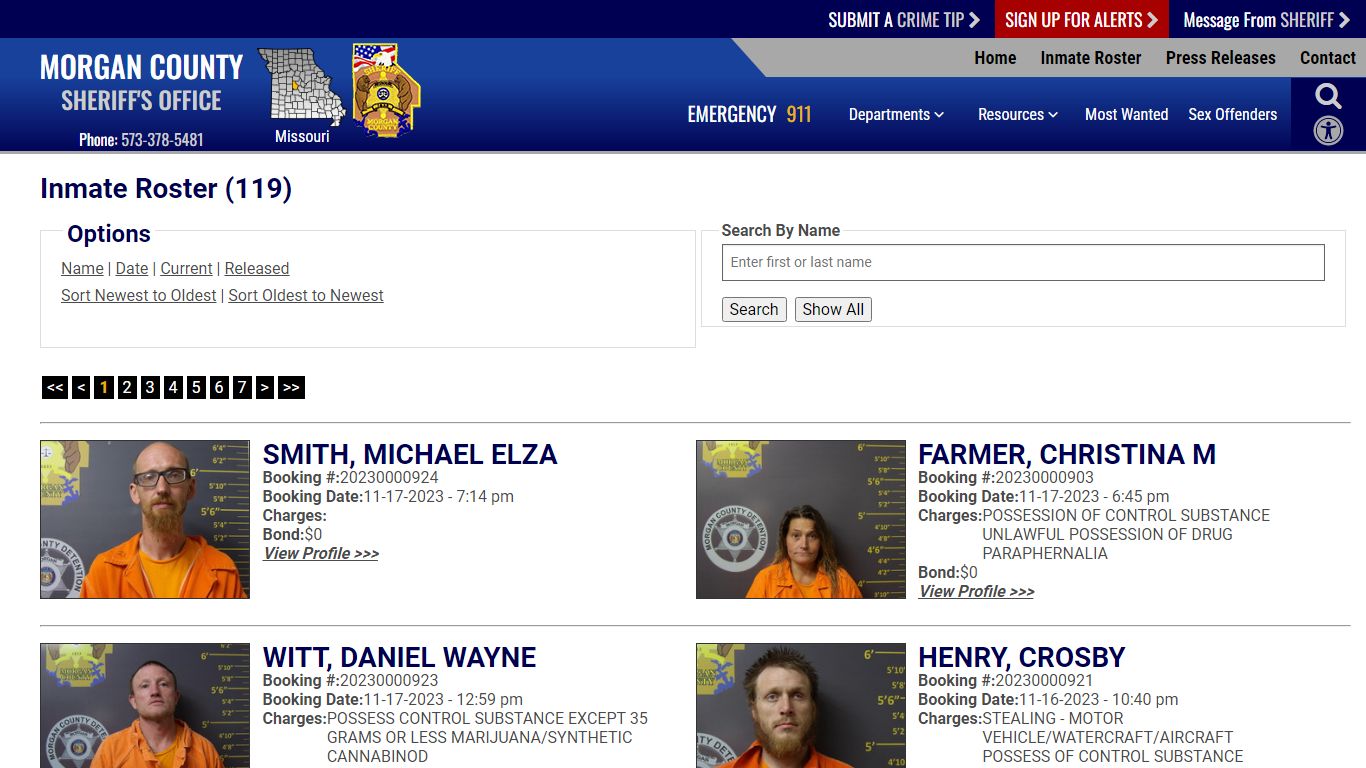 Inmate Roster (115) - Morgan County Sheriff MO