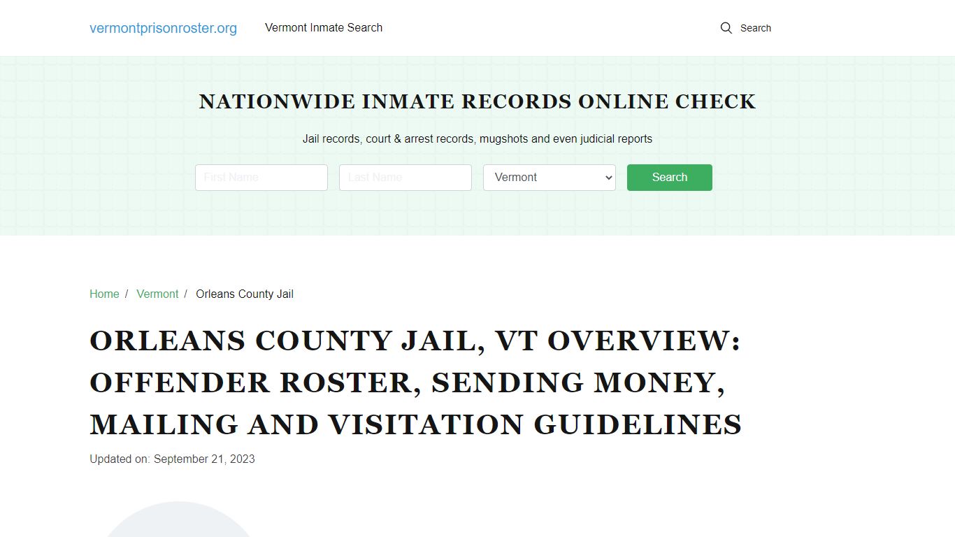 Orleans County Jail, VT: Inmate Search, Visitation & Contact Info