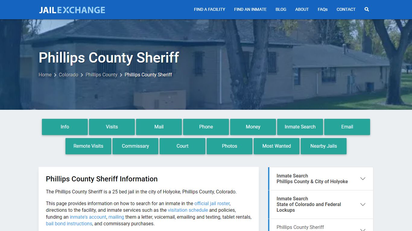 Phillips County Sheriff, CO Inmate Search, Information - Jail Exchange