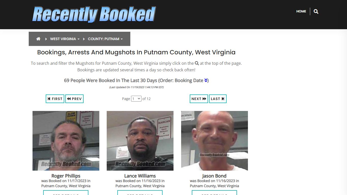 Bookings, Arrests and Mugshots in Putnam County, West Virginia