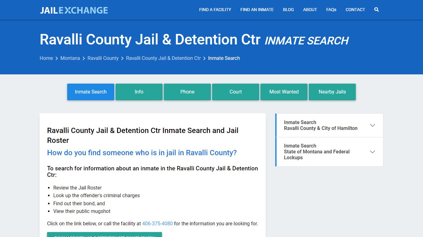 Ravalli County Jail & Detention Ctr Inmate Search - Jail Exchange