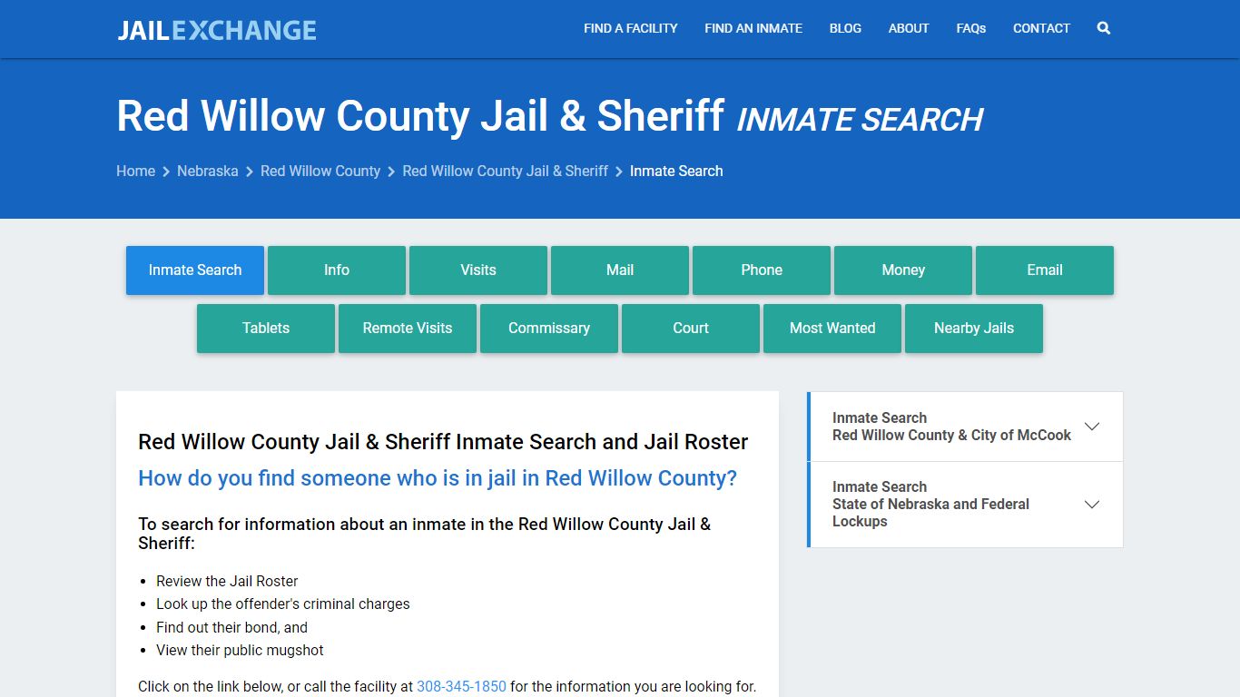 Red Willow County Jail & Sheriff Inmate Search - Jail Exchange