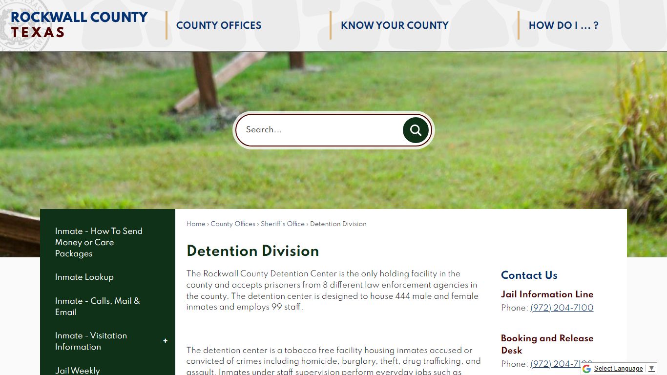 Detention Division | Rockwall County-Official Website