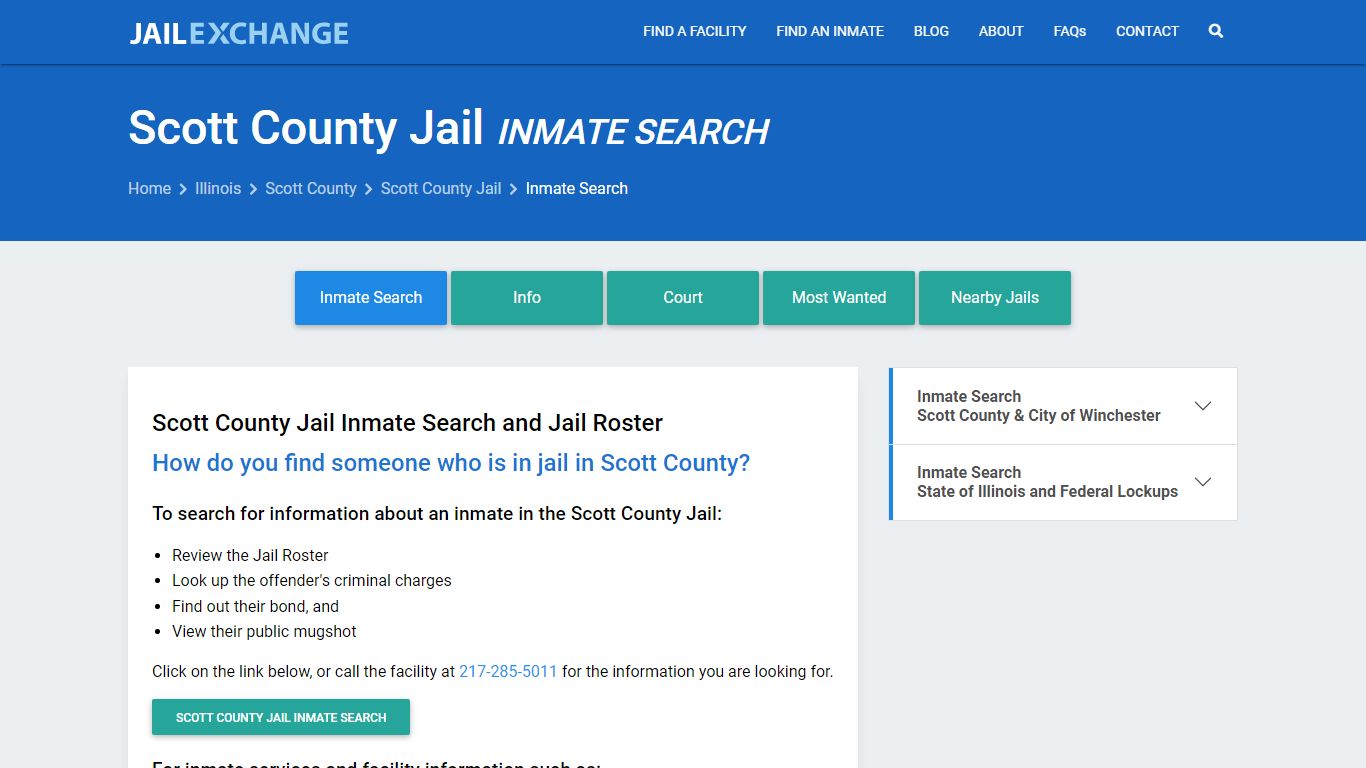Inmate Search: Roster & Mugshots - Scott County Jail, IL