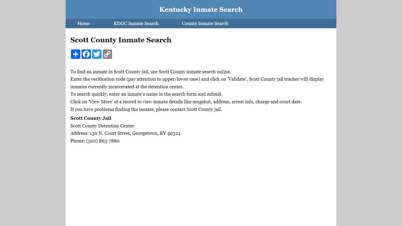 Scott County Inmate Search
