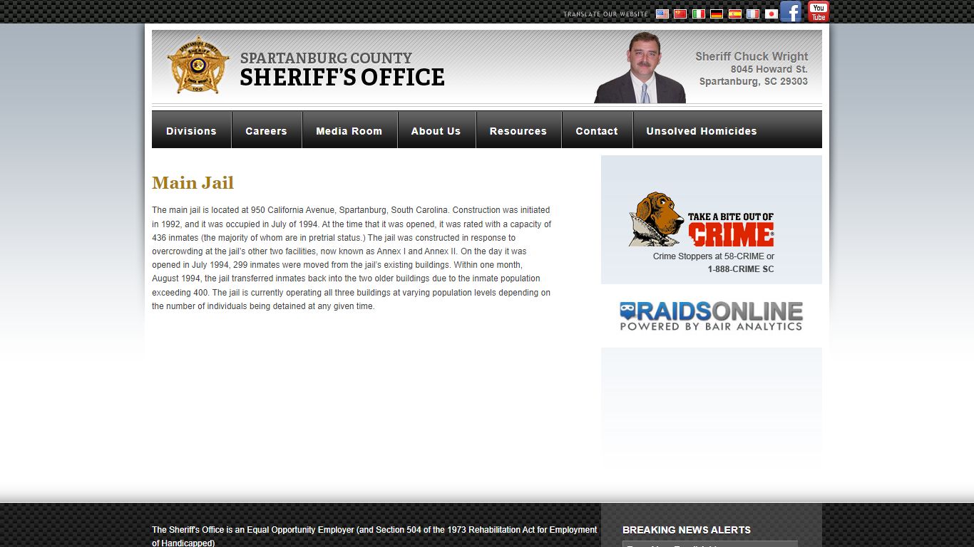 Main Jail : Spartanburg Sheriff